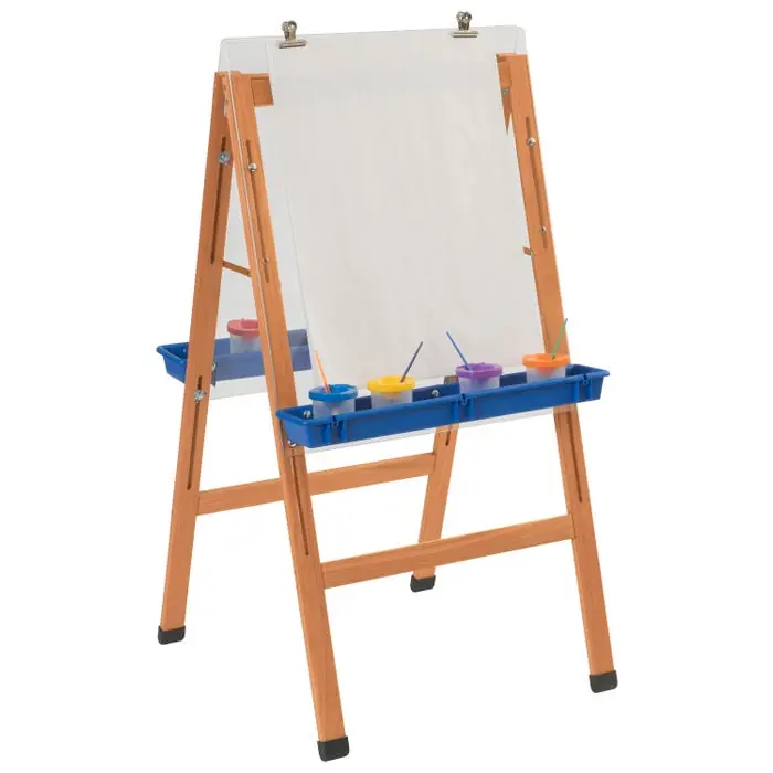Price Drop Childcraft Outdoor Easel, Wooden, 2 Blue Paint Trays, 24 x 26-5/8 x 44-1/2 Inches